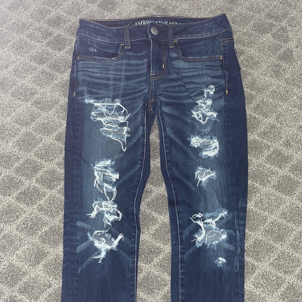 American Eagle Ripped Dark Jeans